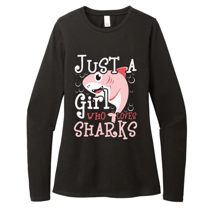 Just A Who Loves Sharks Marine Biologist Shark Lovers Womens CVC Long Sleeve Shirt