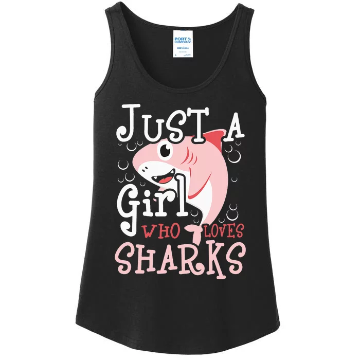 Just A Who Loves Sharks Marine Biologist Shark Lovers Ladies Essential Tank