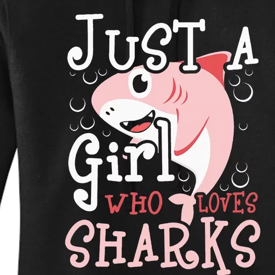 Just A Who Loves Sharks Marine Biologist Shark Lovers Women's Pullover Hoodie