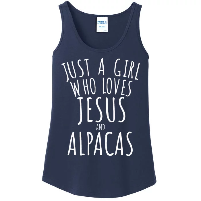 Just a who Loves Jesus and Alpacas Funny Ladies Essential Tank