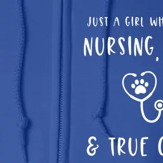 Just A Who Loves Nursing Dogs And True Crime Gift Full Zip Hoodie