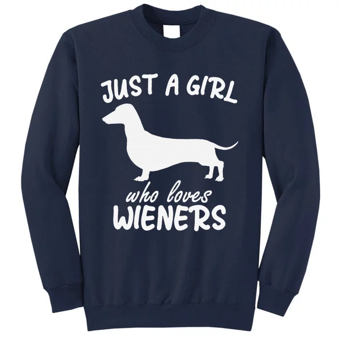 Just A Who Loves Wieners Funny Dachshund Dog Vintage Tall Sweatshirt