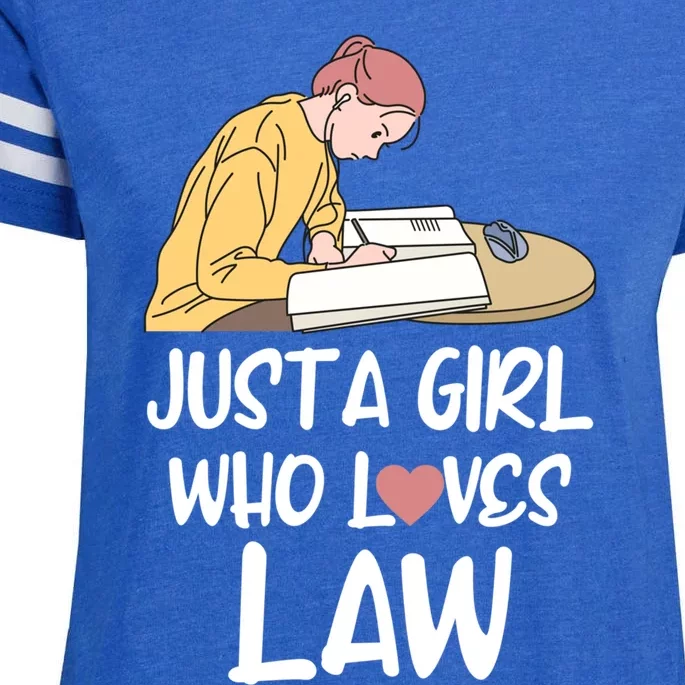 Just A Who Loves Law Gift Student Attorney Future Lawyers Gift Enza Ladies Jersey Football T-Shirt