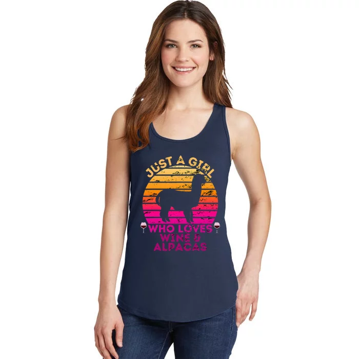 Just A Who Loves Wine And Alpacas - Alpaca Ladies Essential Tank