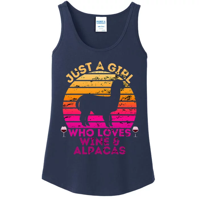 Just A Who Loves Wine And Alpacas - Alpaca Ladies Essential Tank