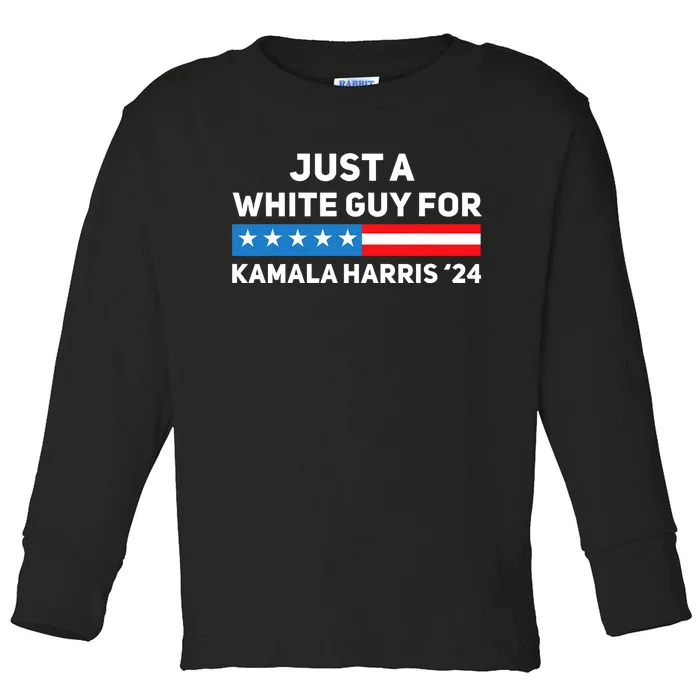 Just A White Guy For Kamala Harris 2024 President Election Toddler Long Sleeve Shirt