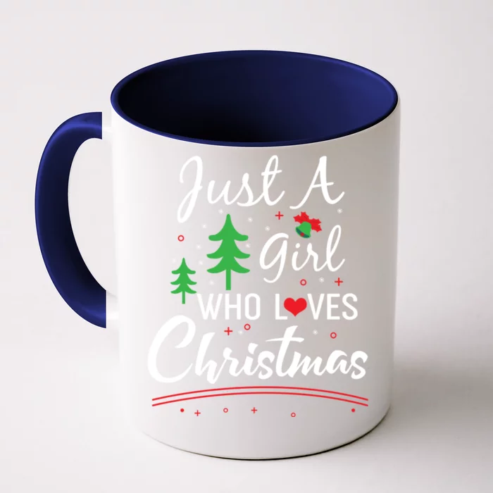 Just A Who Loves Christmas Great Christmas Tree Heart Gift Front & Back Coffee Mug