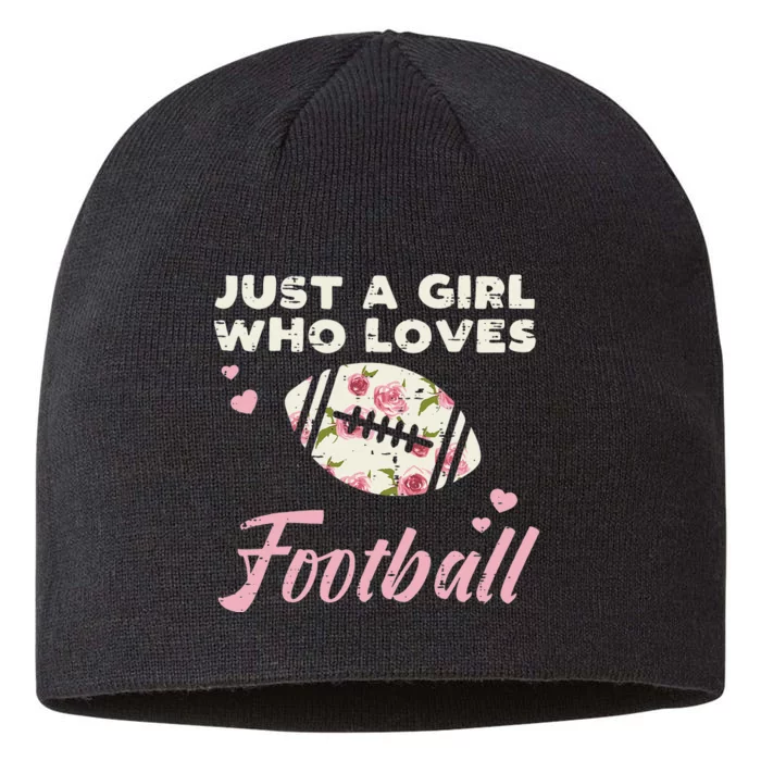 Just A Who Loves American Football Flowers 8 1/2in Sustainable Knit Beanie