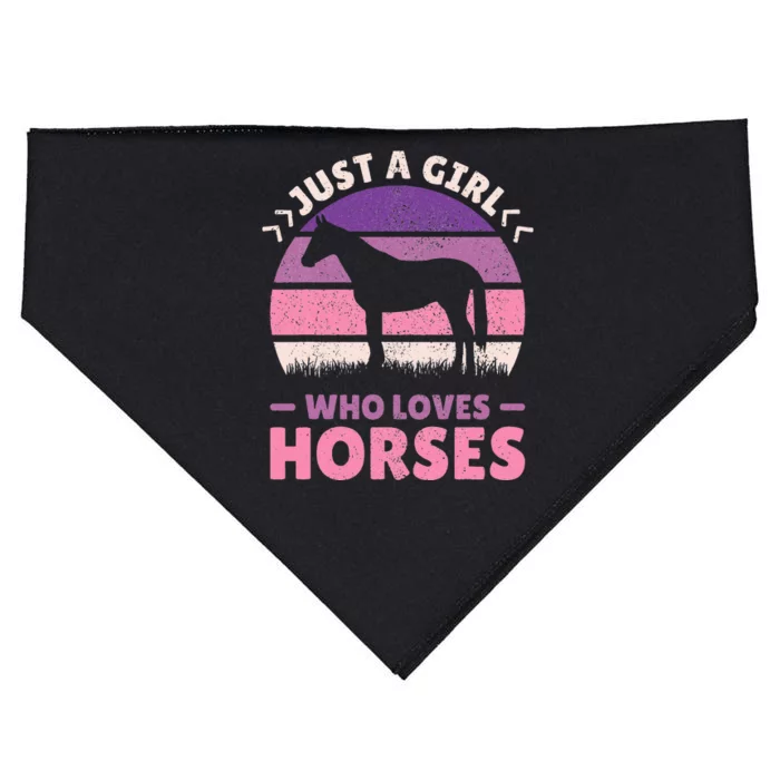 Just A Who Loves Horses  Horse Stuff USA-Made Doggie Bandana