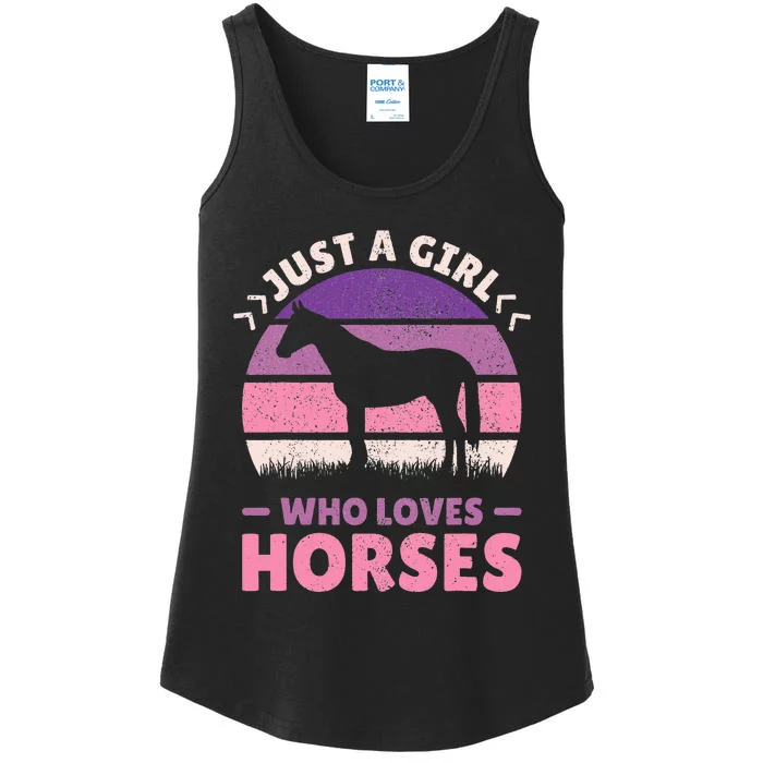 Just A Who Loves Horses  Horse Stuff Ladies Essential Tank