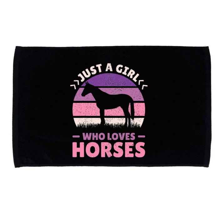 Just A Who Loves Horses  Horse Stuff Microfiber Hand Towel