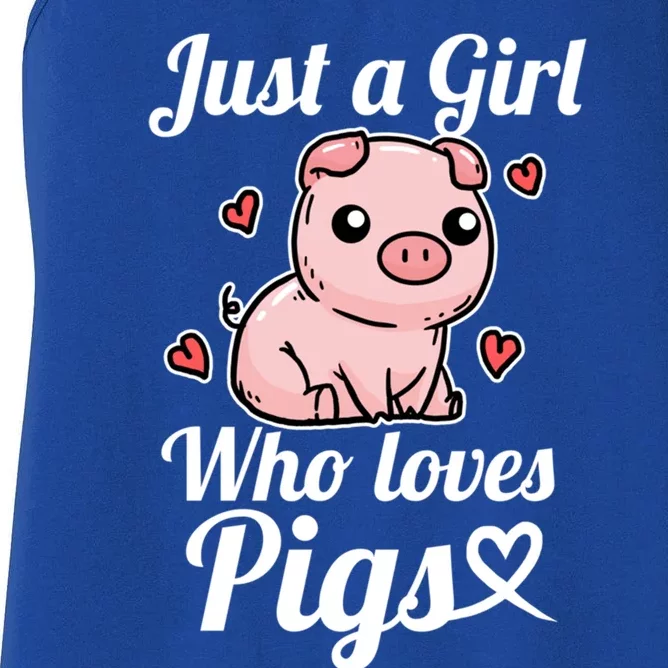 Just A Who Loves Pigs Cute Pig Costume Gift Women's Racerback Tank