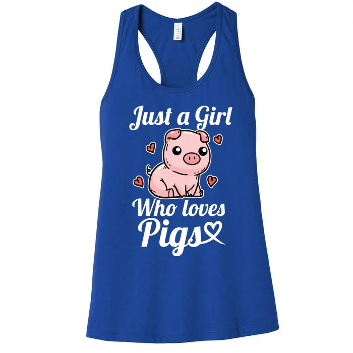 Just A Who Loves Pigs Cute Pig Costume Gift Women's Racerback Tank