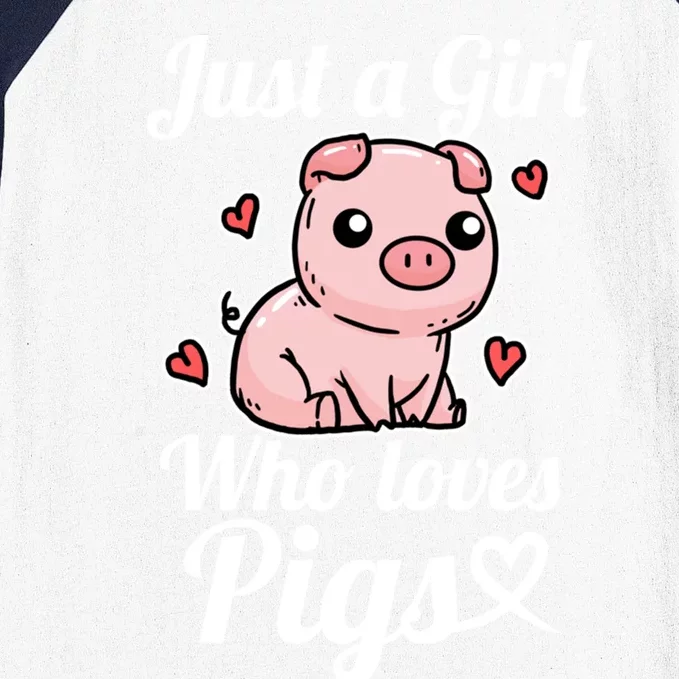 Just A Who Loves Pigs Cute Pig Costume Gift Baseball Sleeve Shirt