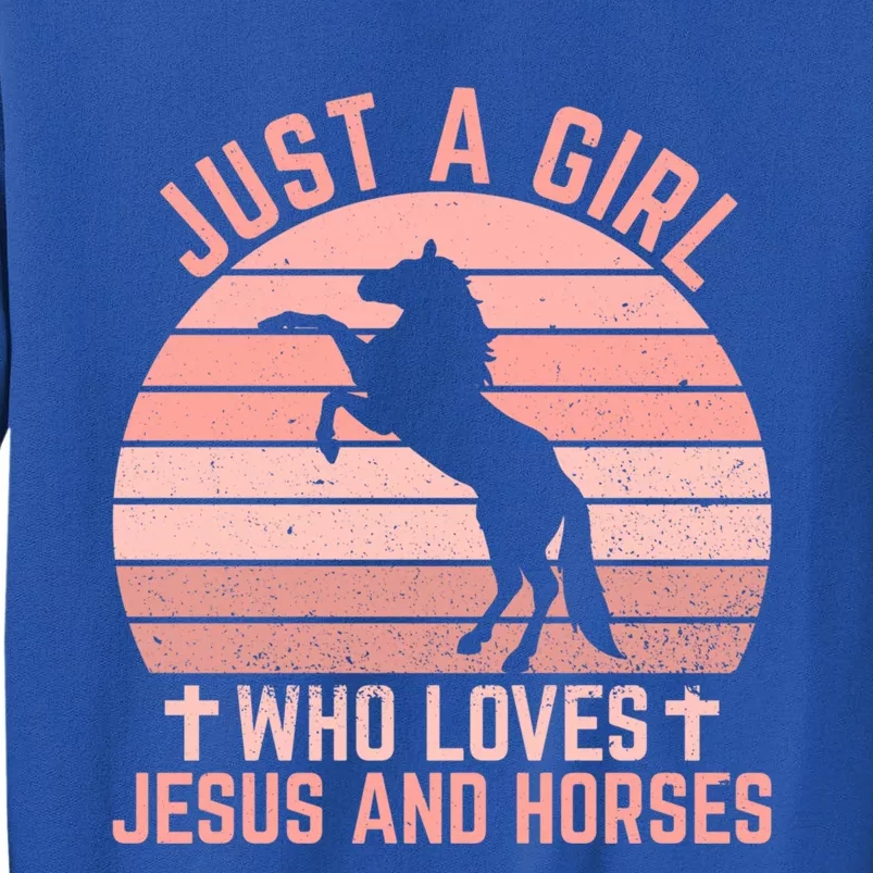 Just A Who Loves Jesus And Horses Christian Riders Gift Sweatshirt