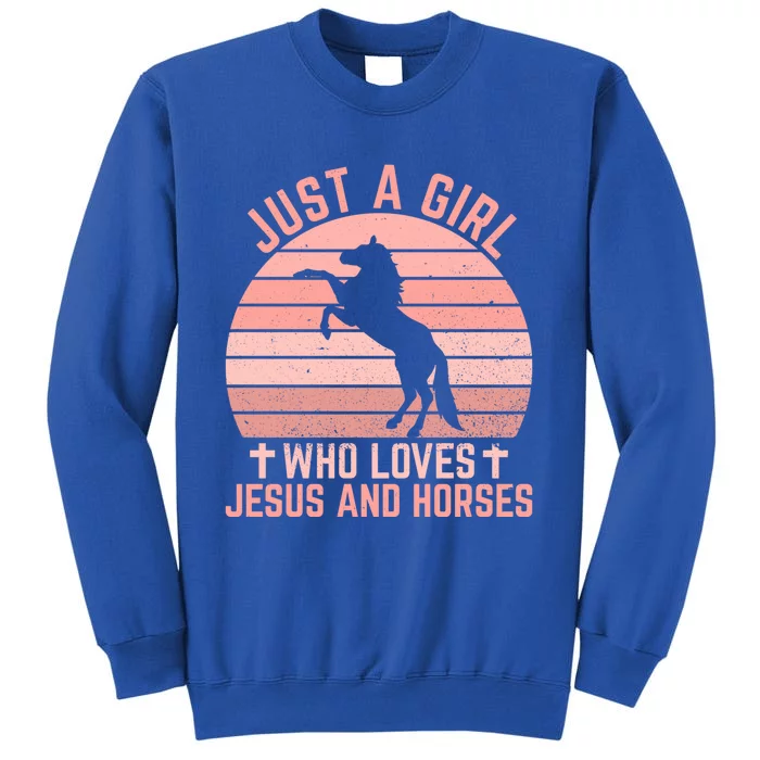 Just A Who Loves Jesus And Horses Christian Riders Gift Sweatshirt