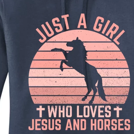 Just A Who Loves Jesus And Horses Christian Riders Gift Women's Pullover Hoodie