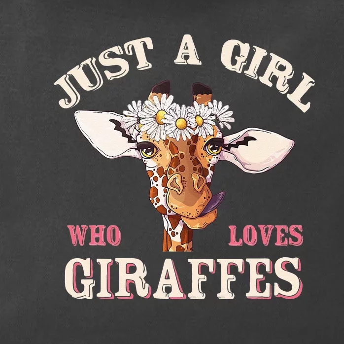 Just A Who Loves Giraffes Giraffe Zip Tote Bag