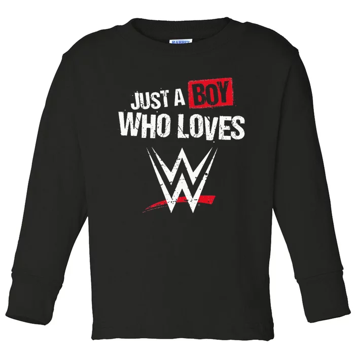 Just A  Who Loves Wrestling Toddler Long Sleeve Shirt