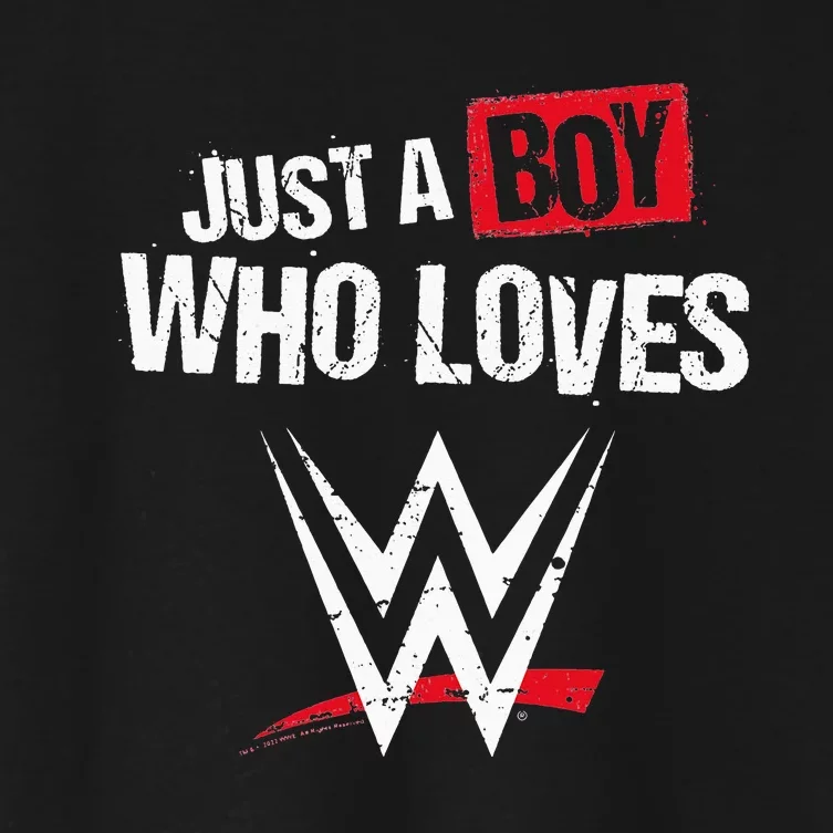 Just A  Who Loves Wrestling Women's Crop Top Tee