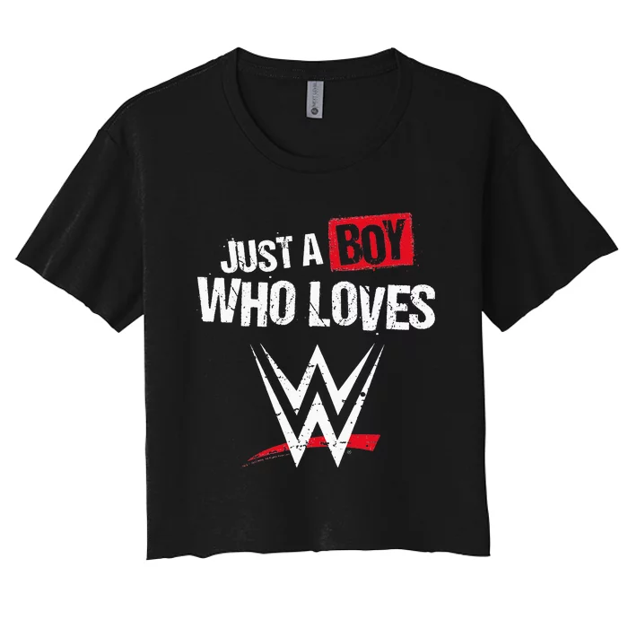 Just A  Who Loves Wrestling Women's Crop Top Tee