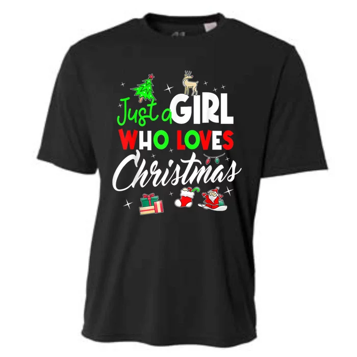 Just A Who Loves Christmas Meaningful Gift Cooling Performance Crew T-Shirt