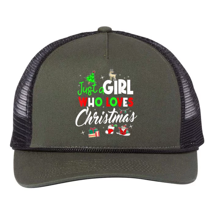 Just A Who Loves Christmas Meaningful Gift Retro Rope Trucker Hat Cap