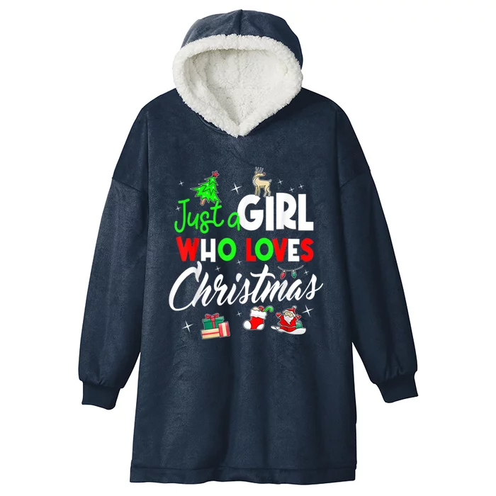 Just A Who Loves Christmas Meaningful Gift Hooded Wearable Blanket