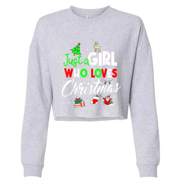 Just A Who Loves Christmas Meaningful Gift Cropped Pullover Crew