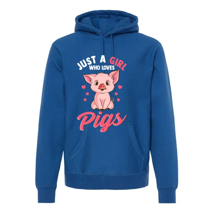 Just A Who Loves Pigs Hog Lover Cute Farmer Gift Premium Hoodie