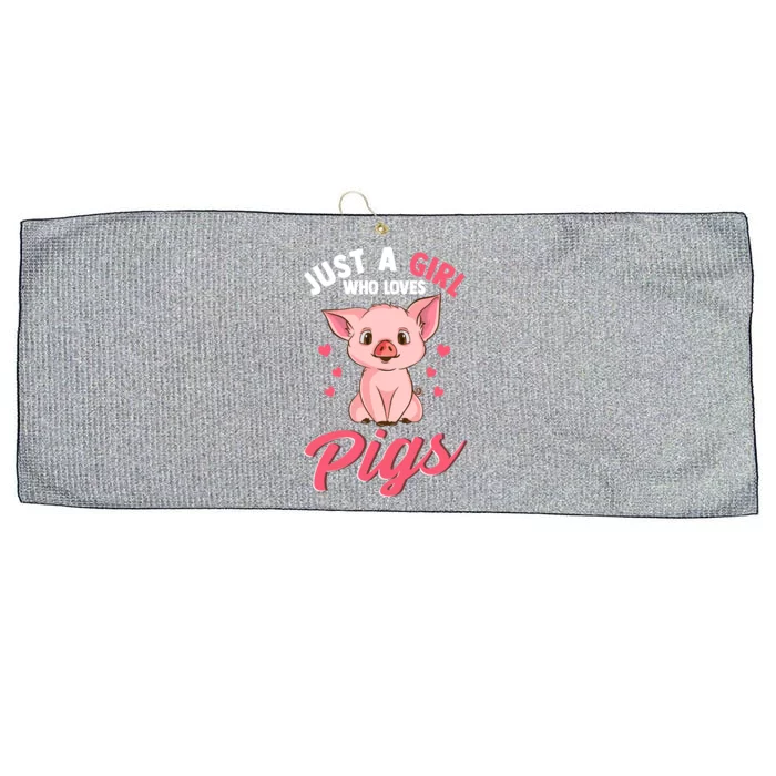 Just A Who Loves Pigs Hog Lover Cute Farmer Gift Large Microfiber Waffle Golf Towel