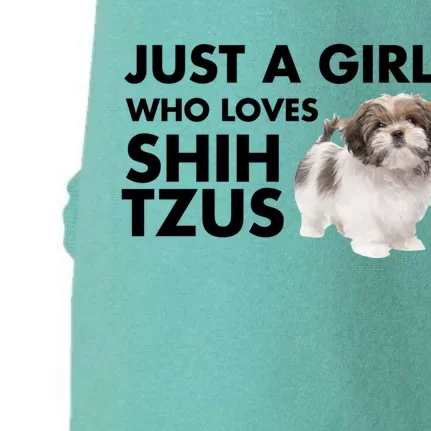 Just A Who Loves Shih Tzus Great Gift Doggie 3-End Fleece Hoodie