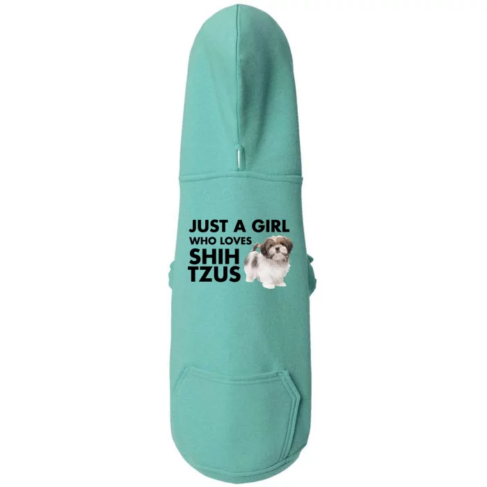 Just A Who Loves Shih Tzus Great Gift Doggie 3-End Fleece Hoodie