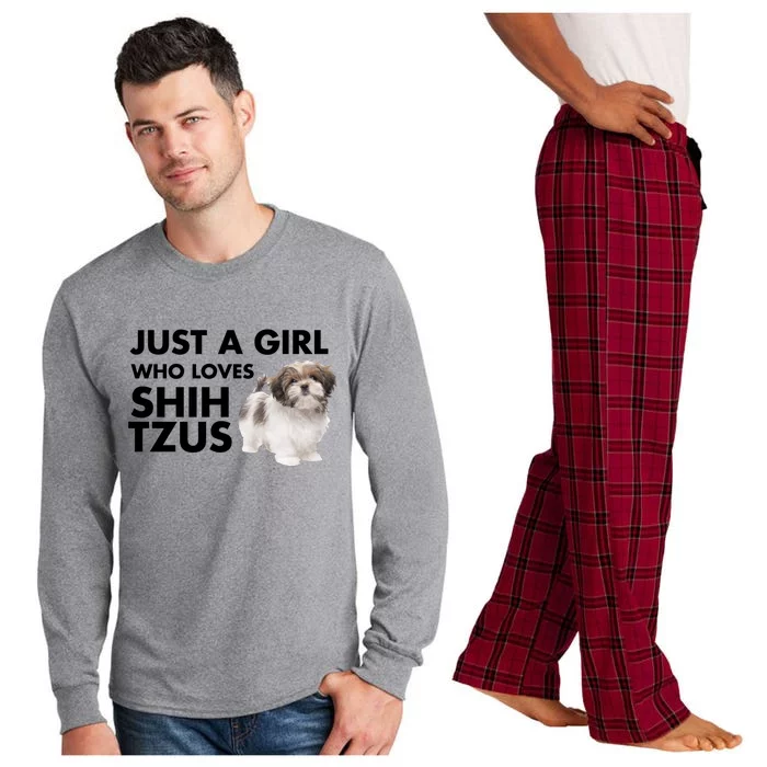 Just A Who Loves Shih Tzus Great Gift Long Sleeve Pajama Set