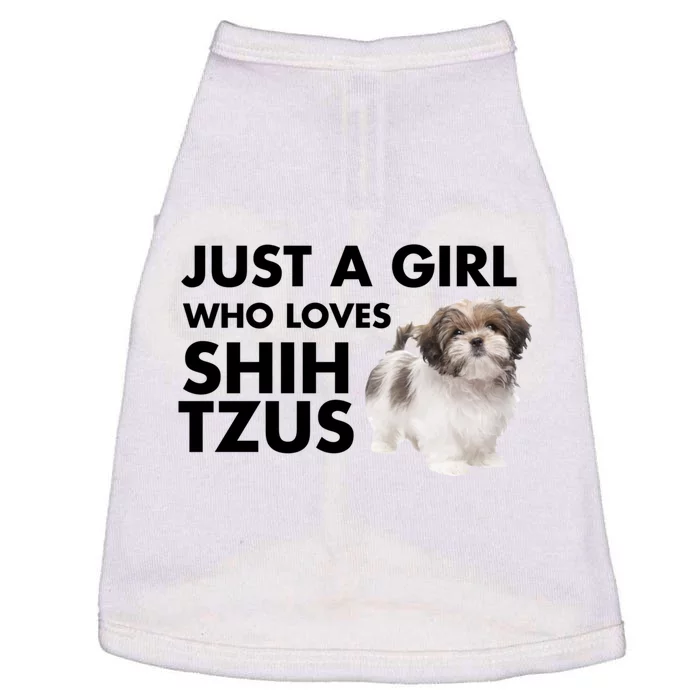 Just A Who Loves Shih Tzus Great Gift Doggie Tank