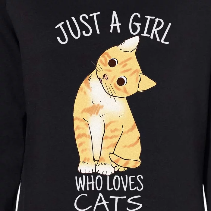 Just A Who Loves Cats Gift For Cat Lover Womens California Wash Sweatshirt