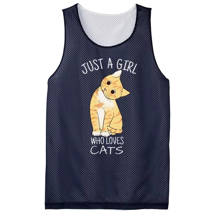 Just A Who Loves Cats Gift For Cat Lover Mesh Reversible Basketball Jersey Tank