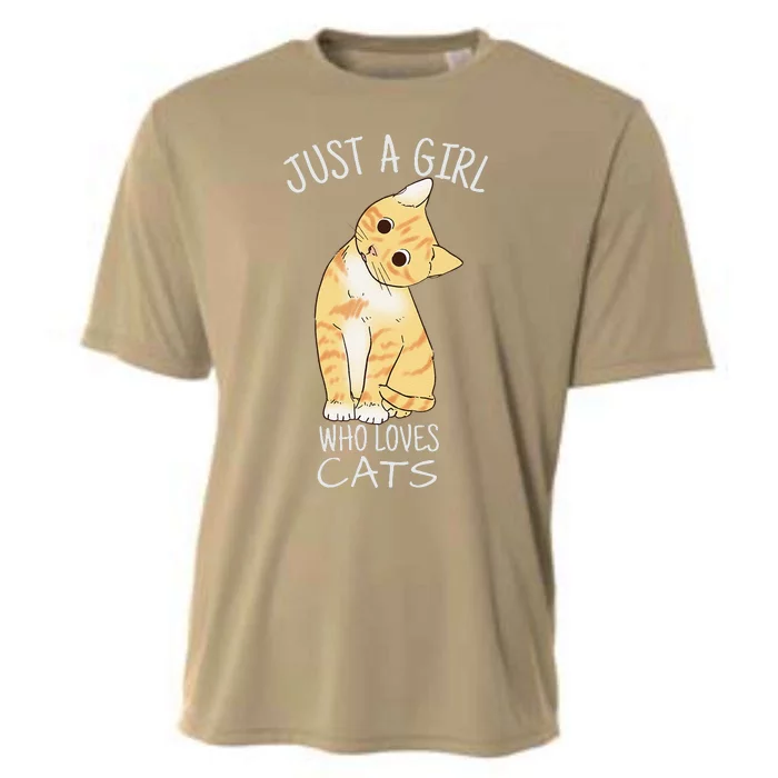 Just A Who Loves Cats Gift For Cat Lover Cooling Performance Crew T-Shirt