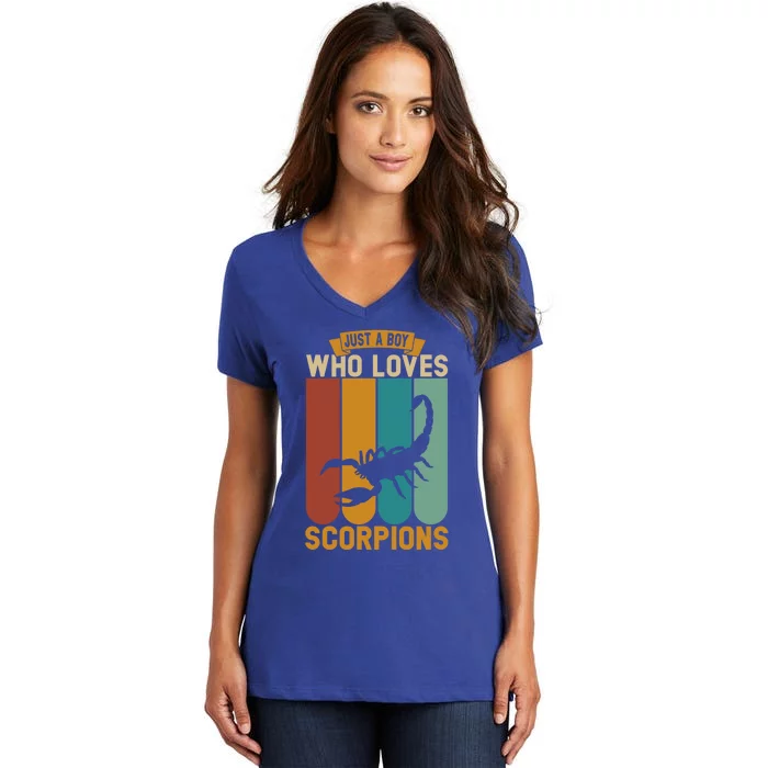 Just A Who Loves Scorpions Great Gift Women's V-Neck T-Shirt