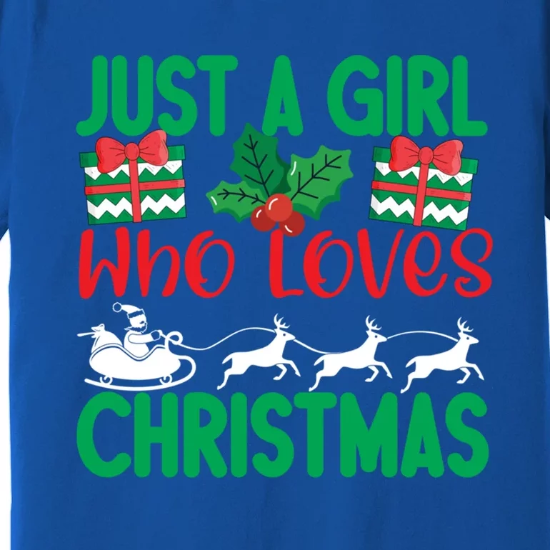 Just A Who Loves Christmas Funny Gift Premium T-Shirt