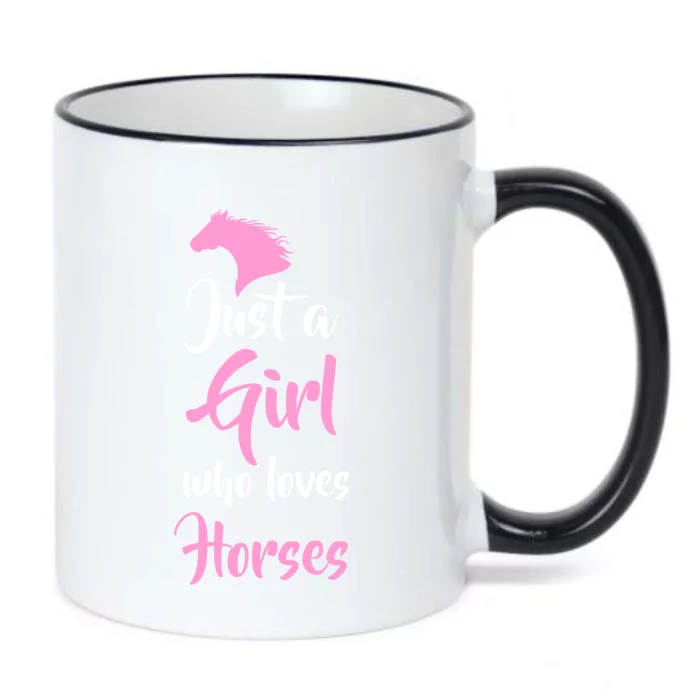 Just A Who Love Horses Horseback Riding Gift Meaningful Gift Black Color Changing Mug