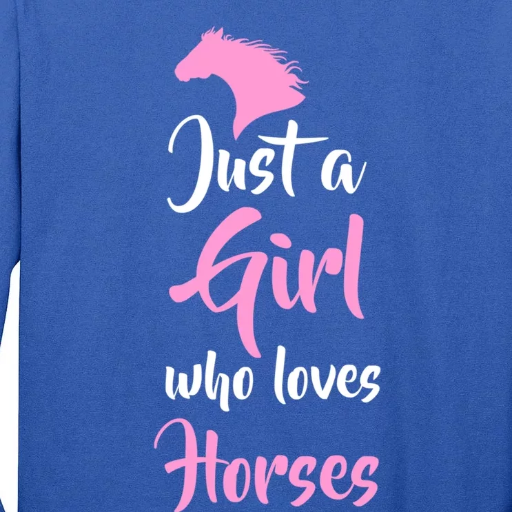 Just A Who Love Horses Horseback Riding Gift Meaningful Gift Tall Long Sleeve T-Shirt