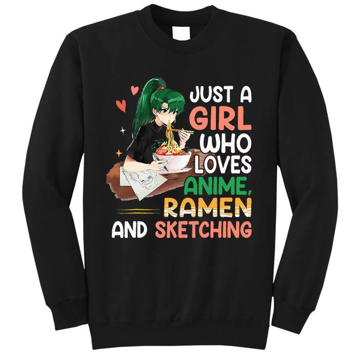 Just A  Who Loves Anime Ra And Sketching Japan Anime Tall Sweatshirt