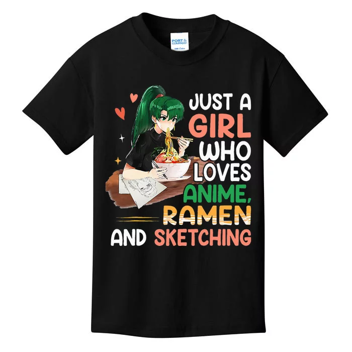 Just A  Who Loves Anime Ra And Sketching Japan Anime Kids T-Shirt