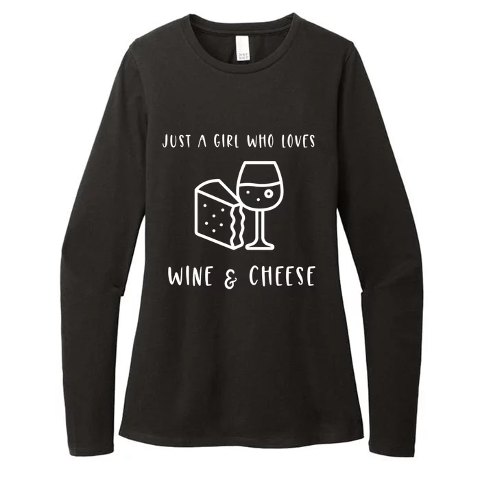 Just A Who Loves Wine And Cheese Charcuterie Foodie Cute Gift Womens CVC Long Sleeve Shirt