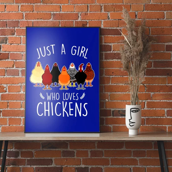 Just A Who Loves Chickens Funny Chicken Lover Gift Poster