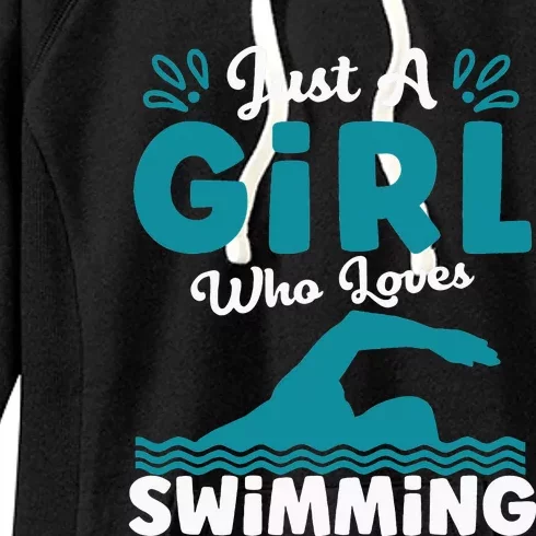 Just A Who Loves Swimming Swimmer Swim Lover Women's Fleece Hoodie