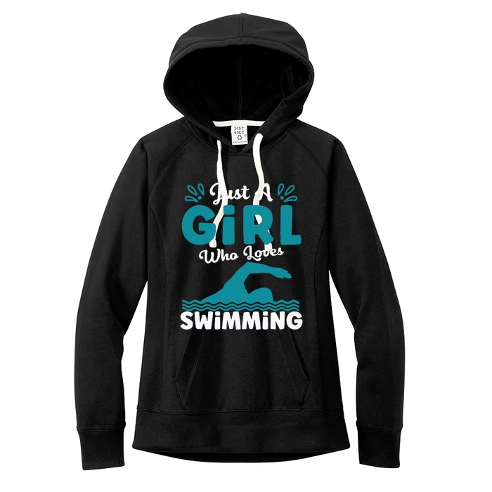 Just A Who Loves Swimming Swimmer Swim Lover Women's Fleece Hoodie