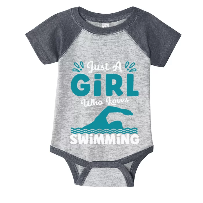 Just A Who Loves Swimming Swimmer Swim Lover Infant Baby Jersey Bodysuit