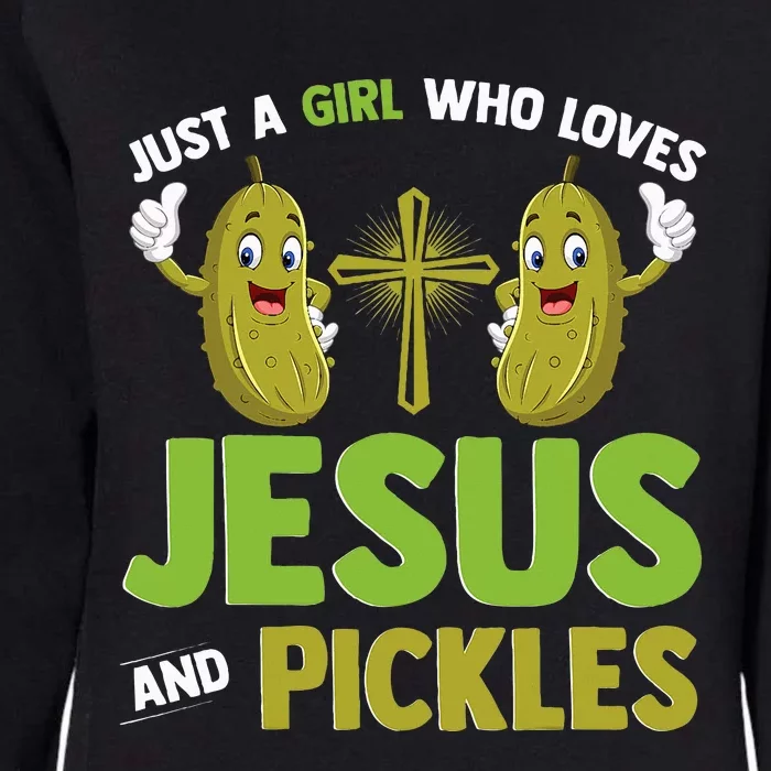 Just A Who Loves Jesus And Pickles Christian Pickles Womens California Wash Sweatshirt